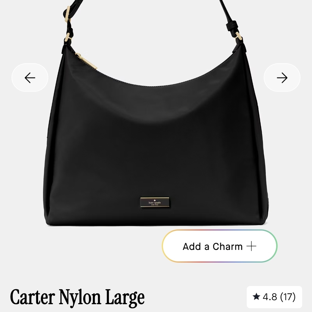 Kate Spade Black Nylon Large Hobo Bag
